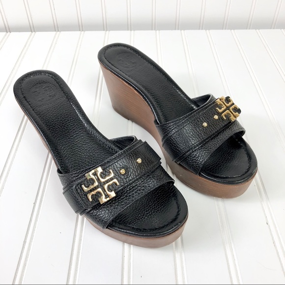 Tory Burch Shoes - Tory Burch Elina Wedge Sandals Black Sz. 9 M